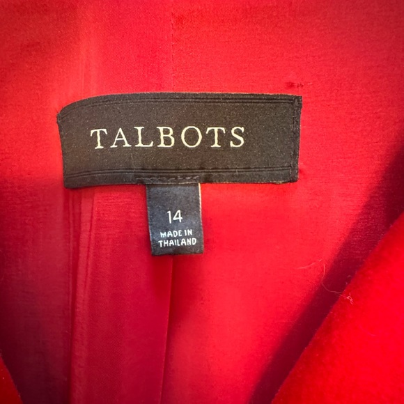 Talbots Red Velveteen blazer. Size 14 - Picture 4 of 7